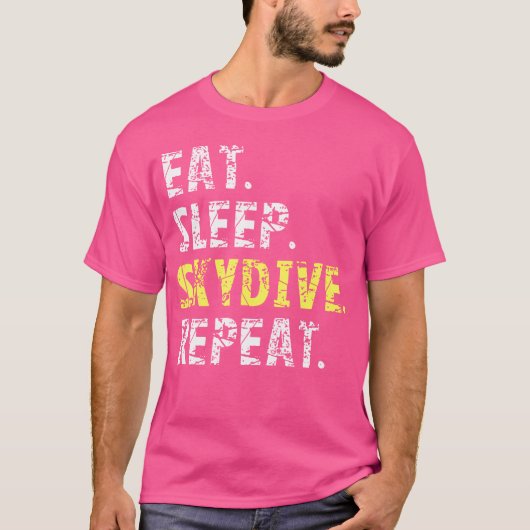 Eat Sleep Skydive Repat Funny Skydiving T-shirt (Voorkant)