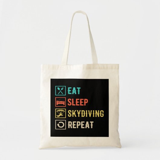 Eat Sleep Skydiving Herhaaldelijk Paragliding Skyd Tote Bag (Voorkant)