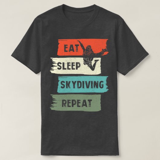 Eat Sleep Skydiving Herhalen T-shirt (Design voorkant)