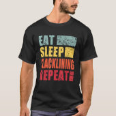 Eat Sleep Slacklining Repeat T-shirt (Voorkant)