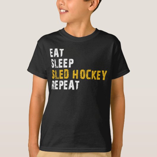 EAT SLEEP SLED HOCKEY T-SHIRT (Voorkant)