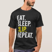 Eat Sleep Slip Repeat Cricket T-shirt (Voorkant)