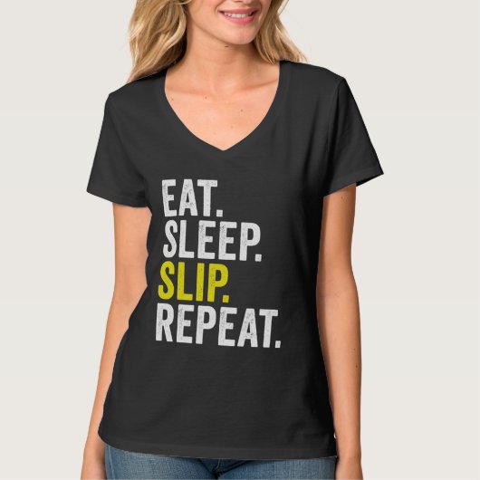 Eat Sleep Slip Repeat Cricket T-shirt (Voorkant)