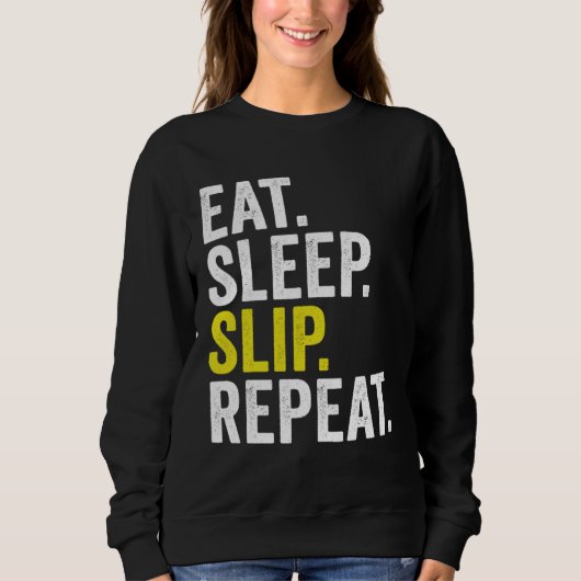 Eat Sleep Slip Repeat Cricket Trui (Voorkant)