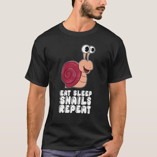 Eat Sleep Snails Repeat T-shirt (Voorkant)