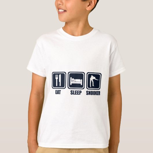 Eat Sleep Snooker Herhaal T Shirt (Voorkant)