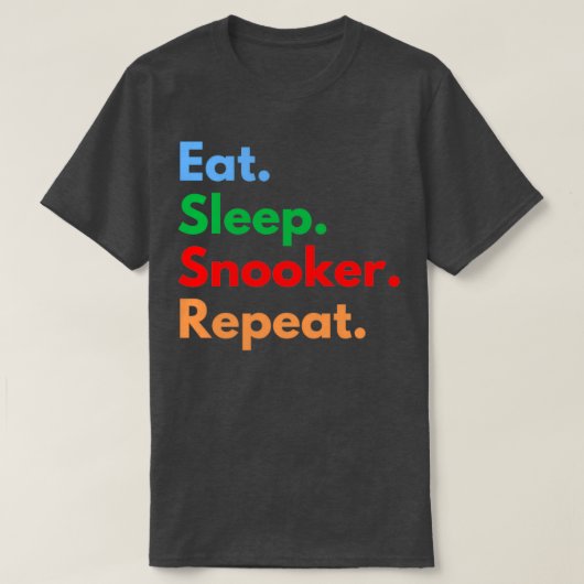 Eat Sleep Snooker Klassieke TShirt 2 herhalen (Design voorkant)
