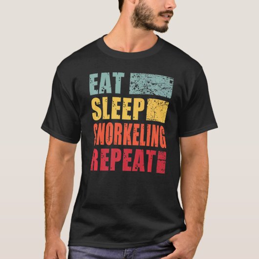 Eat Sleep Snorkeling Herhalen T-shirt (Voorkant)