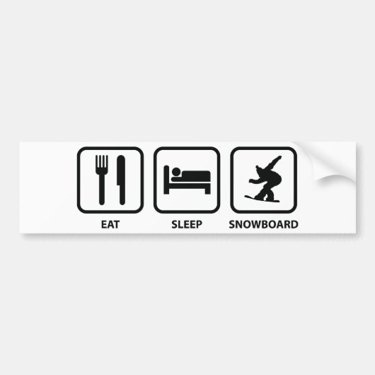 Eat Sleep Snowboard Bumpersticker (Voorkant)