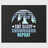 Eat Sleep Snowboard Herhalen Cadeaupapier (Vlak)