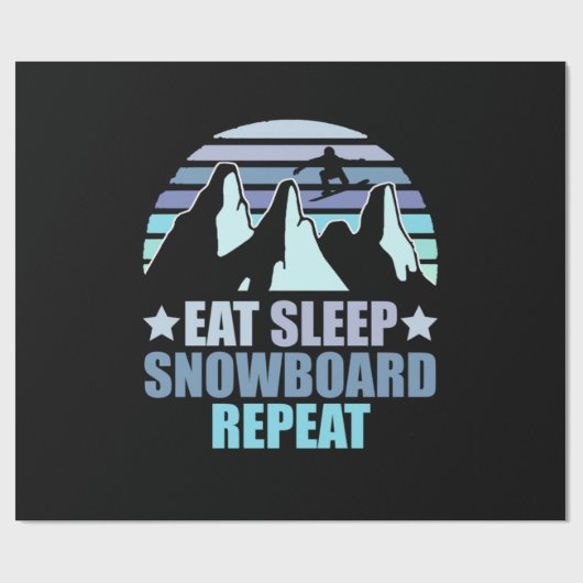 Eat Sleep Snowboard Herhalen Cadeaupapier (Vlak)