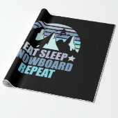 Eat Sleep Snowboard Herhalen Cadeaupapier (Uitgerold)