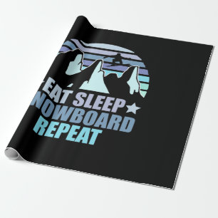 Eat Sleep Snowboard Herhalen Cadeaupapier