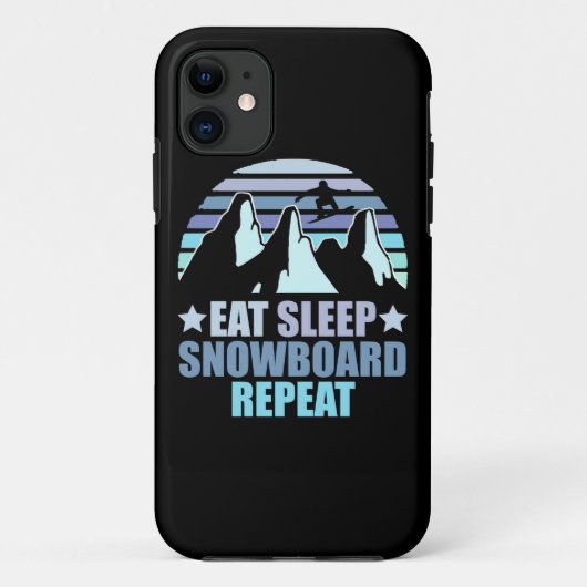 Eat Sleep Snowboard Herhalen Case-Mate iPhone Case (Achterkant)