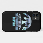 Eat Sleep Snowboard Herhalen Case-Mate iPhone Case (Achterkant (horizontaal))