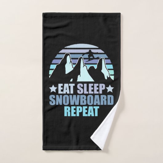 Eat Sleep Snowboard Herhalen Handdoek (Handdoek)