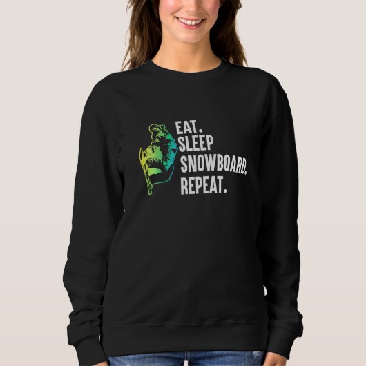 Eat Sleep Snowboard Herhalen Ride Snowboard Trui (Voorkant)