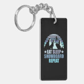 Eat Sleep Snowboard Herhalen Sleutelhanger (Voorkant Links)