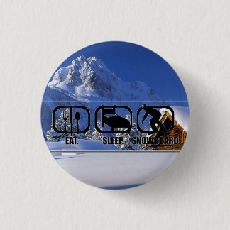 Eat Sleep Snowboard met wonderland in de winter Ronde Button 3,2 Cm