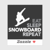 Eat Sleep Snowboard Quote Custom-Cut Vinyl Sticker (Vel)