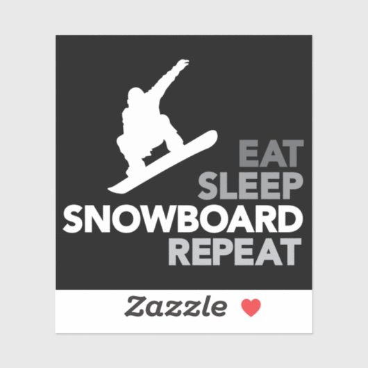 Eat Sleep Snowboard Quote Custom-Cut Vinyl Sticker (Vel)