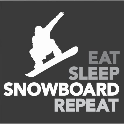 Eat Sleep Snowboard Quote Custom-Cut Vinyl Sticker (Voorkant)