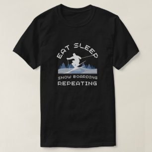 Eat Sleep Snowboarding Herhaling T-shirt