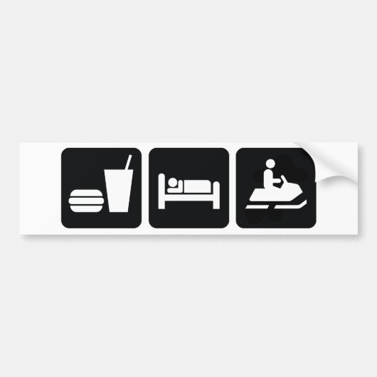 Eat Sleep Snowmobile Bumpersticker (Voorkant)