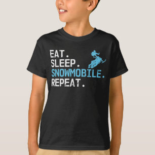 Eat Sleep Snowmobile Herhaling Motor Sledding Driv T-shirt