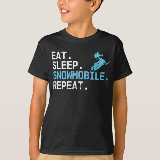 Eat Sleep Snowmobile Herhaling Motor Sledding Driv T-shirt (Voorkant)