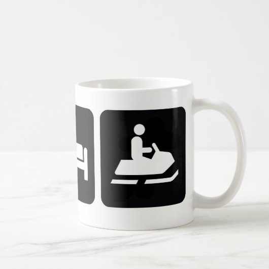 Eat Sleep Snowmobile Koffiemok (Rechts)