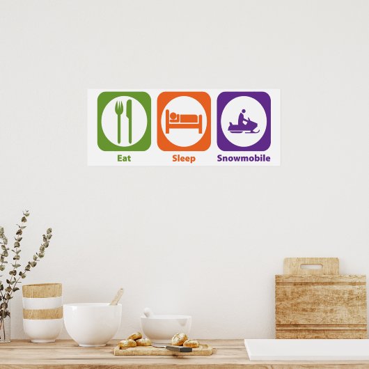 Eat Sleep Snowmobile Poster (Keuken)