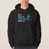 Eat Sleep Snowmobile Repeat Motor Sledding Driving Hoodie (Voorkant)