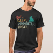 Eat Sleep Snowmobile Repeat Retro snowmobile T-shirt (Voorkant)