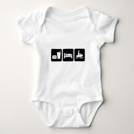 Eat Sleep Snowmobile Romper (Voorkant)