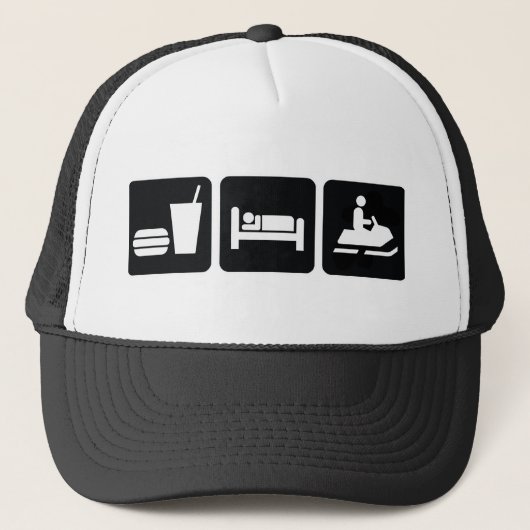 Eat Sleep Snowmobile Trucker Pet (Voorkant)