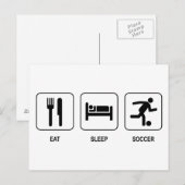 Eat Sleep Soccer Briefkaart (Voorkant / Achterkant)