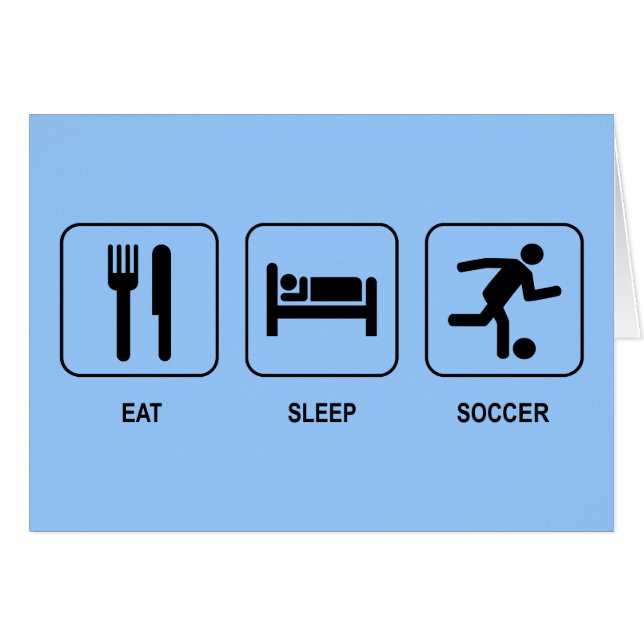 Eat Sleep Soccer Card (Voorkant Horizontaal)