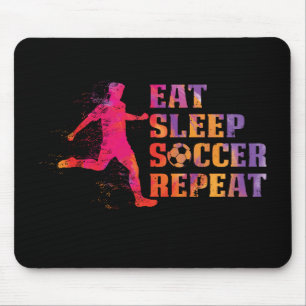 Eat Sleep Soccer Herhaal Cadeau voor Footballs spe Muismat