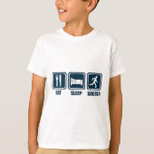Eat Sleep Soccer Herhaal T Shirt (Voorkant)