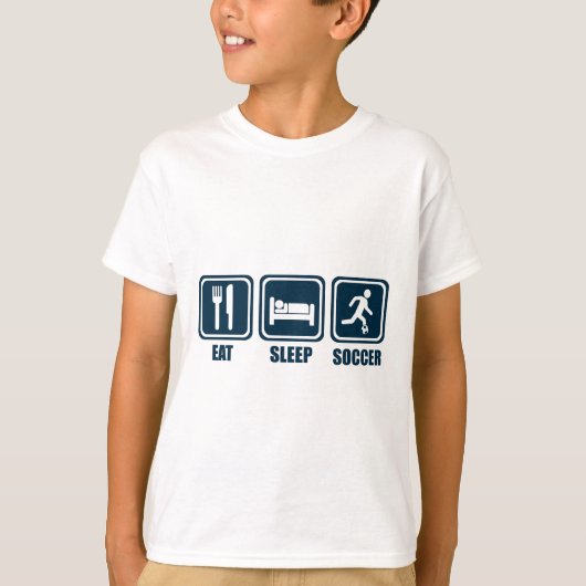 Eat Sleep Soccer Herhaal T Shirt (Voorkant)