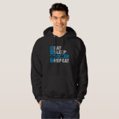 Eat Sleep Soccer Herhalen Hoodie (Voorkant volledig)