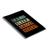 Eat Sleep Soccer Herhalen Notitieboek (Rechterzijde)