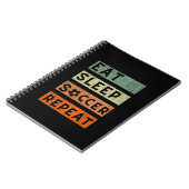Eat Sleep Soccer Herhalen Notitieboek (Linkerzijde)