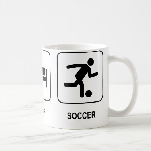 Eat Sleep Soccer Mok (Rechts)