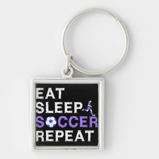 Eat Sleep Soccer Repeat Shirt Cool Sport Player Sleutelhanger (Voorkant)