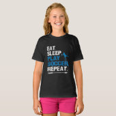 Eat Sleep Soccer Repeat Slogan Funny Grunge T-shirt (Voorkant volledig)
