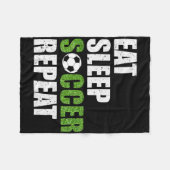 Eat Sleep Soccer Repeat Soccer Player Gift Shirt  Fleece Deken (Voorkant (Horizontaal))