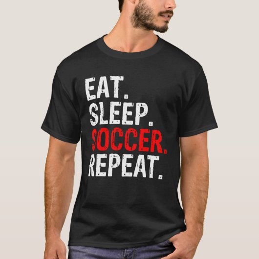 Eat Sleep Soccer Repeat Sport T-shirt (Voorkant)
