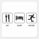 Eat Sleep Soccer Sticker (Voorkant)